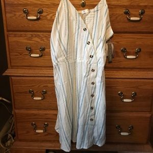 Brand new asymmetrical button front A-line dress